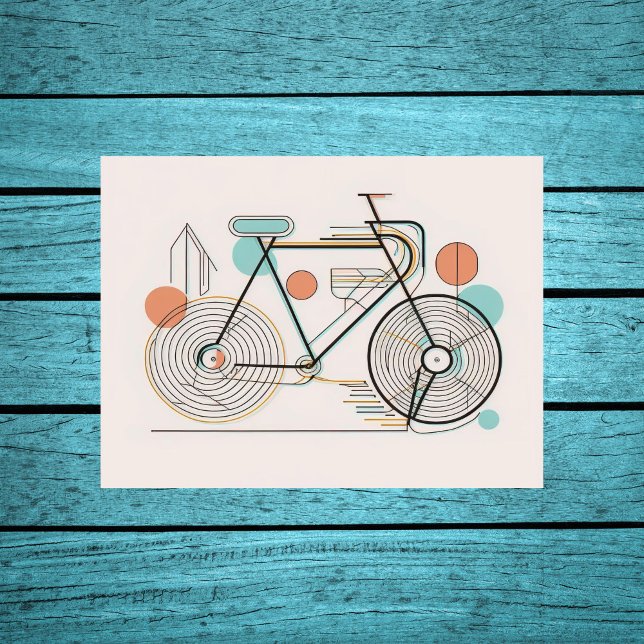 Minimalist Bicycle Line Art Poster Print (Creator Uploaded)