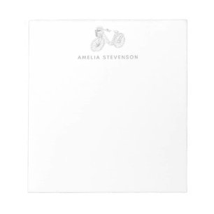 Minimalist Bicycle Line Drawing Personalized  Notepad
