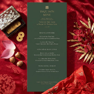 Minimalist Bilingual Vietnamese English Wedding Menu