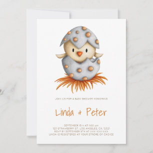 Minimalist Bird Neutral Baby Shower Invitation