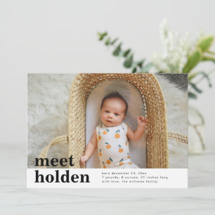 Minimalist Birth Announcement   Birth Announcement