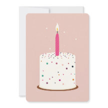 Minimalist Birthday Cake Card – Elegant Pastel Pin