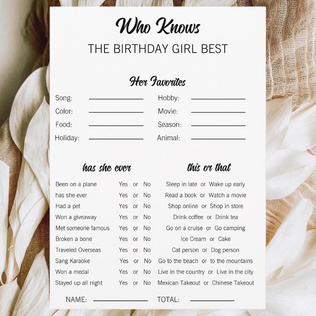 Minimalist Birthday Girl Best Game Birthday Party Invitation (Creator Uploaded)