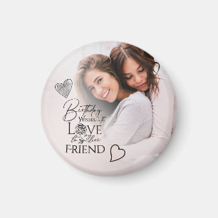 Minimalist Birthday Lettering Friend Photo Frame Magnet