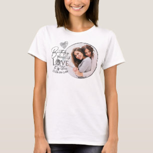 Minimalist Birthday Typography Photo Sister-In-Law T-Shirt