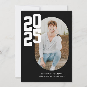 Minimalist Black 2025 Photo Graduation Announcement