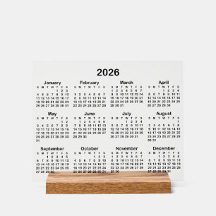 Minimalist Black 2026 Calendar Acrylic Sign