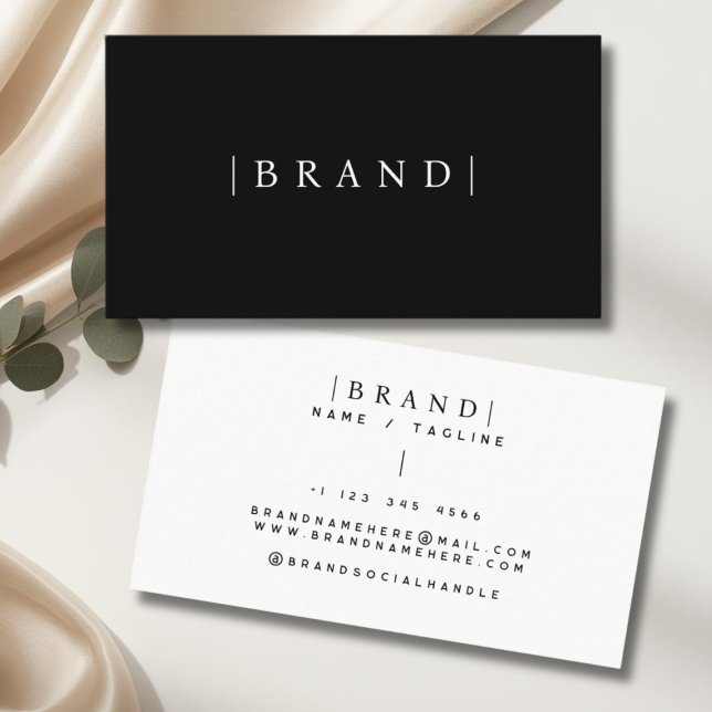 Minimalist black add brand name business card (Creator Uploaded)