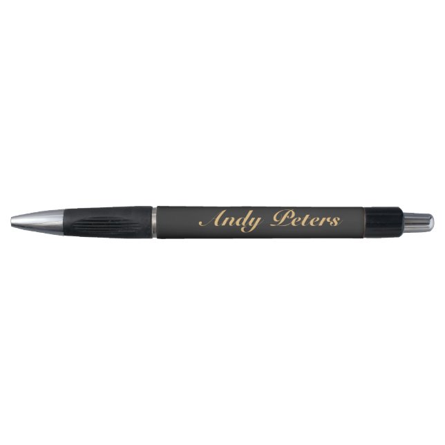 Minimalist black and gold calligraphy pen (Front)