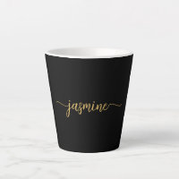 Minimalist Black And Gold Monogram Name Signature