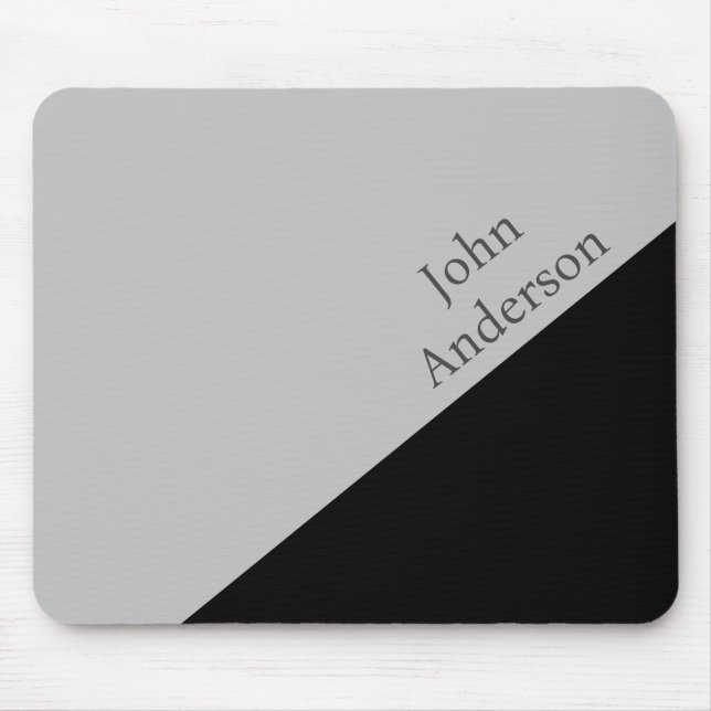 Minimalist Black and Grey Colour Block Distressed Mouse Pad (Front)