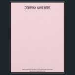 Minimalist Black and Pale Pink Business Template Letterhead<br><div class="desc">This minimalist letterhead has a black border. At the top, there's a line of black display text you can replace with your company's name. At the bottom, there are two lines of black display text you can replace with your company's contact information such as the business address, phone number, website,...</div>