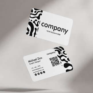 Minimalist Black and White Abstract Business Card