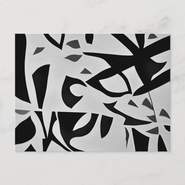 Minimalist black and white abstract postcard (Front)