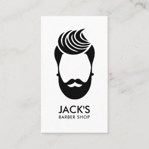 Minimalist Black and White Barbershop Business Card