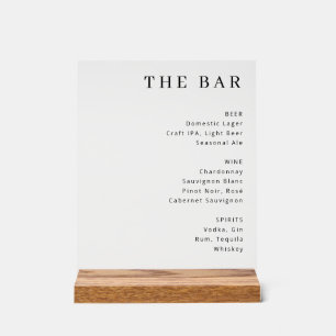 Minimalist Black and White Beverage Menu Sign