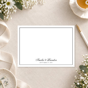 Minimalist Black and White Border Script Names Card