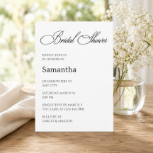 Minimalist Black and White Bridal Shower 