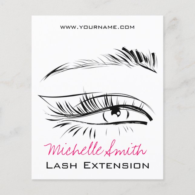 Minimalist Black and White Brow Bar Lash Artist  Flyer (Front)