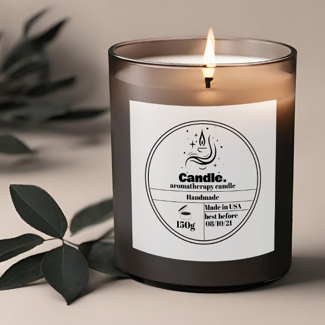 Minimalist Black And White Candle Label (Creator Uploaded)