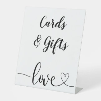 Minimalist Black and White Cards and Gifts Pedestal Sign
