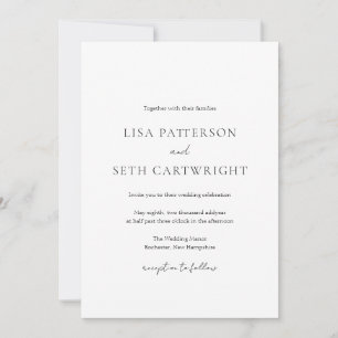 Minimalist Black and White Classic Wedding Invitation