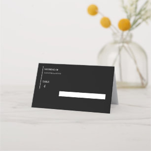 Minimalist Black and White Classic Wedding Place Card