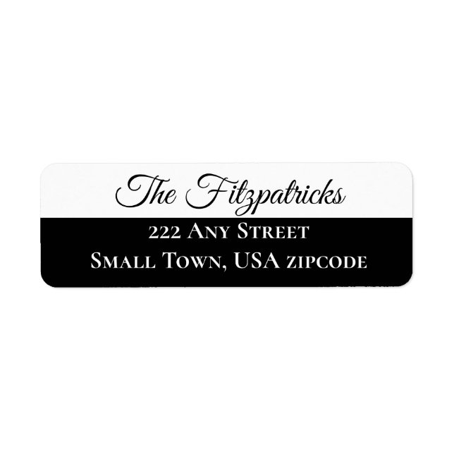 Minimalist Black and White Classy Custom Address (Front)