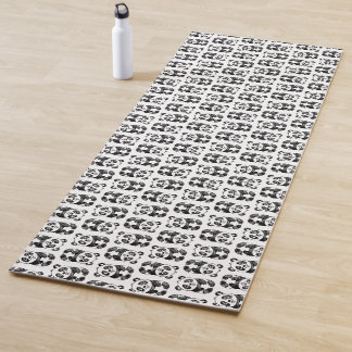 Minimalist Black and White Cute Panda Drawing Yoga Mat
