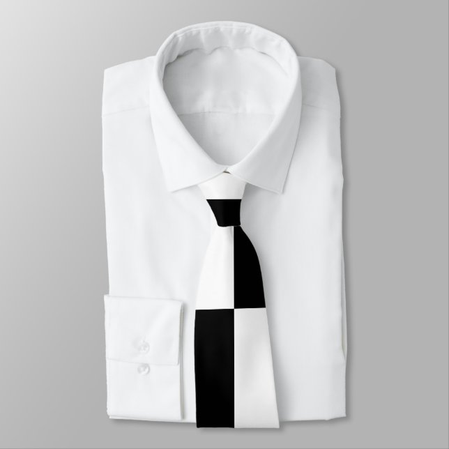 Minimalist Black and White Design  Tie (Tied)