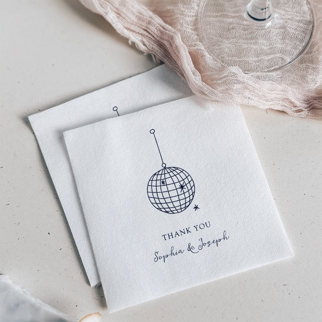 Minimalist Black and White Disco Ball Napkin (Creator Uploaded)