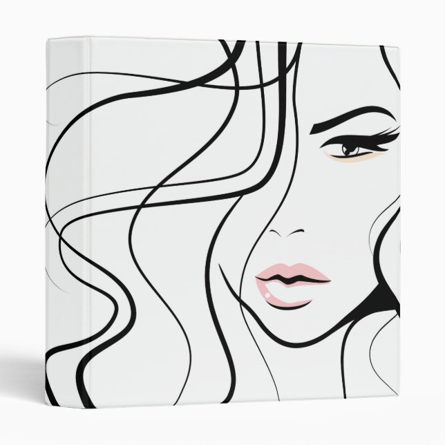 Minimalist Black and White Elegant Feminine Makeup Binder (Front/Spine)