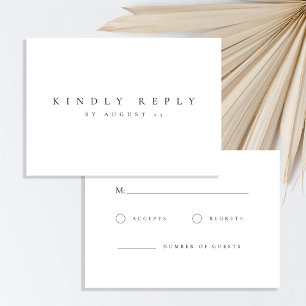 Minimalist Black and White Elegant Wedding RSVP Card