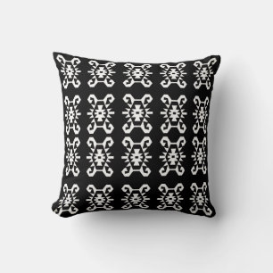 Minimalist Black and White Ethnic Style Throw Pillow