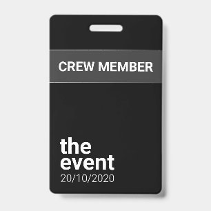 Minimalist Black and White Event Badge
