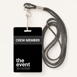 Minimalist Black and White Event Badge