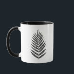 Minimalist Black and White Fern Drawing Mug<br><div class="desc">This modern minimalist botanical illustration features a simple palm frond leaf drawing in black and white.</div>