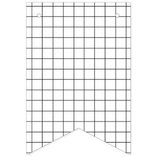Minimalist Black And White Grid Bunting Flags