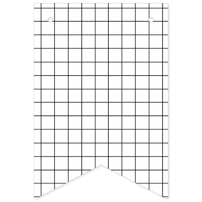 Minimalist Black And White Grid Bunting Flags (First Flag)