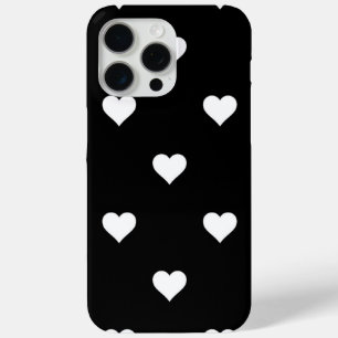 Minimalist Black and White Heart Pattern iPhone 15 Pro Max Case