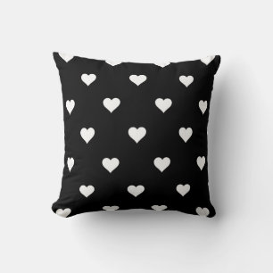 Minimalist Black and White Heart Pattern  Throw Pillow