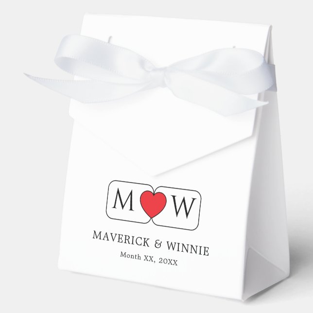 Minimalist Black and White Large Tent Favor Box (Front)