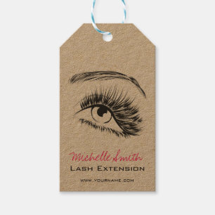 Minimalist Black and White Lash Extension Makeup Gift Tags