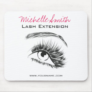 Minimalist Black and White Lash Extension Makeup Mouse Pad