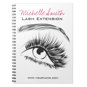 Minimalist Black and White Lash Extension Makeup Notebook