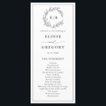 Minimalist Black and White Leaf Modern Wedding Program<br><div class="desc">Timeless wedding program features a minimalist monogram with a delicate wreath. Perfect for formal or traditional weddings, the sleek typography and simple elegance make it a versatile choice. Fully customizable to match your special day, this invitation blends classic sophistication with modern charm. For customization or additional products featuring this design,...</div>