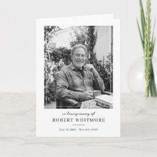 Minimalist Black and White Memorial Program