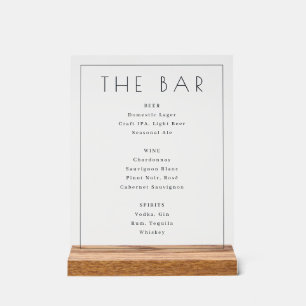 Minimalist Black and White Menu Sign