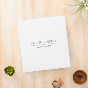 Minimalist Black and White Modern Business Binder