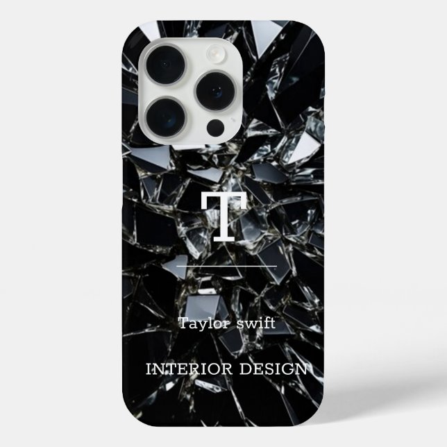 Minimalist Black and White Modern Monogram Case-Ma Case-Mate iPhone Case (Back)